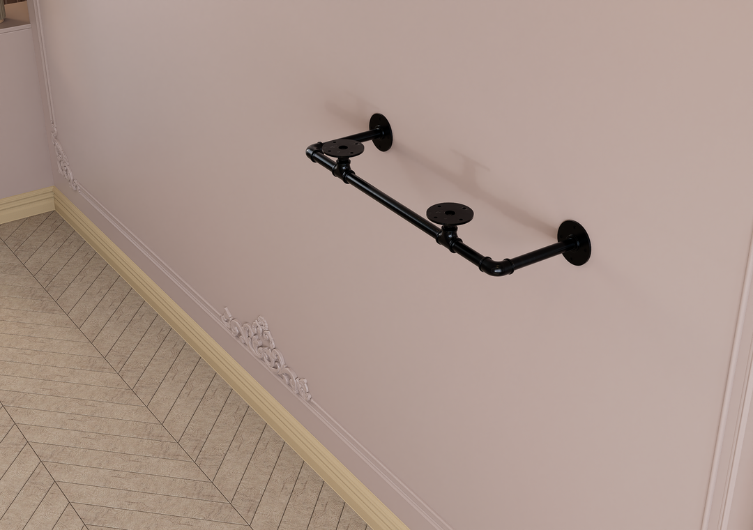 Compact Wall Mounted Clothes Rack with Shelf Bracket (1877)