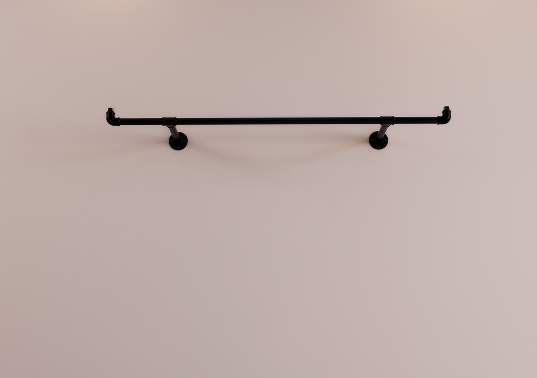 Rustic Industrial Wall Mounted Clothes Rail With Raised Fittings (D104)