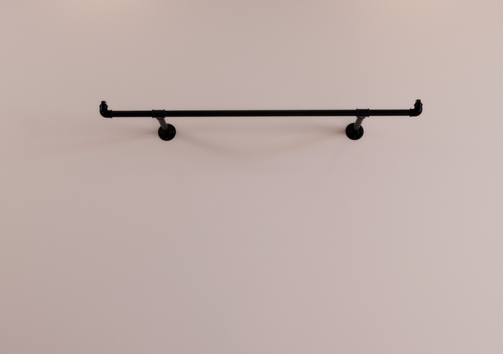 Rustic Industrial Wall Mounted Clothes Rail With Raised Fittings (D104)