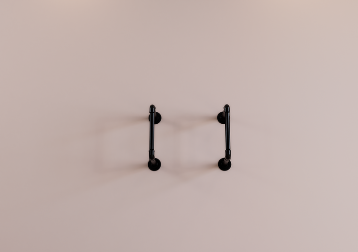 Industrial Two Tier Shelf with Black Pipe Brackets (D17)
