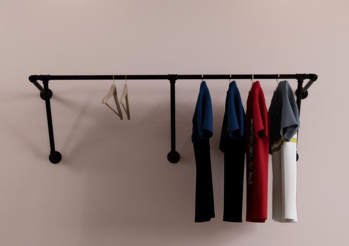 Heavy Duty Clothes Rack With Five Support Points for Maximum Strength and Style (D74)