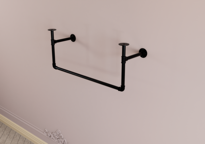 Single-Tier Shelf with Under Bar for Hanging (D48)