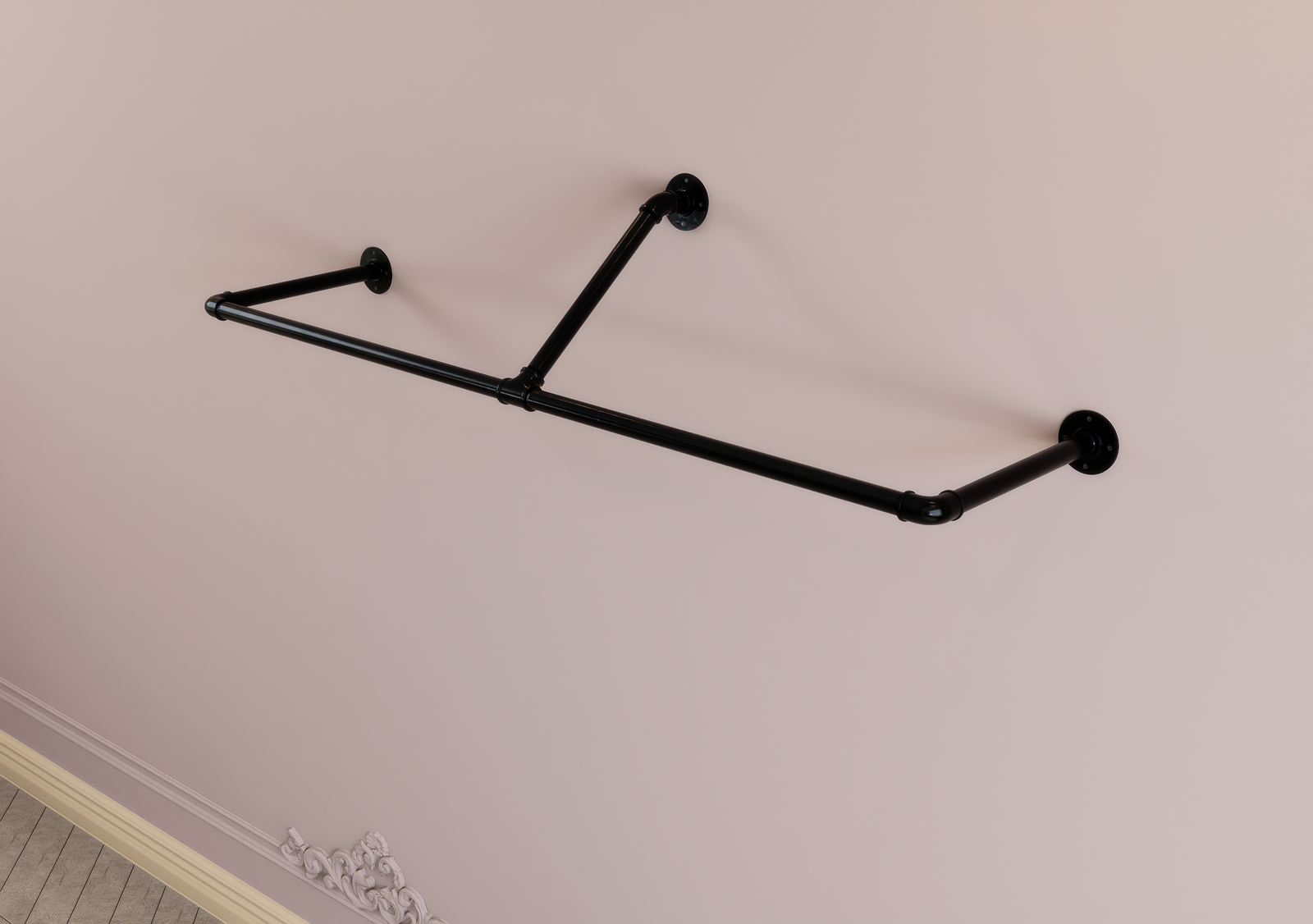 Reinforced Wall Mounted Clothes Rail (D132)
