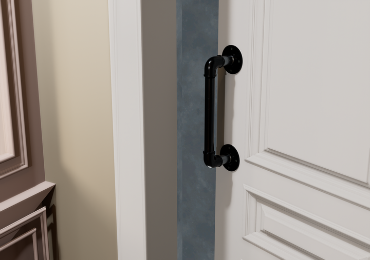 Industrial Black Straight Pipe Door Handle (D19)
