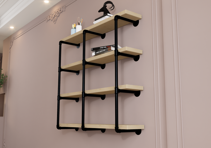 4-Tier Industrial Shelving Brackets Set of 3 (182)