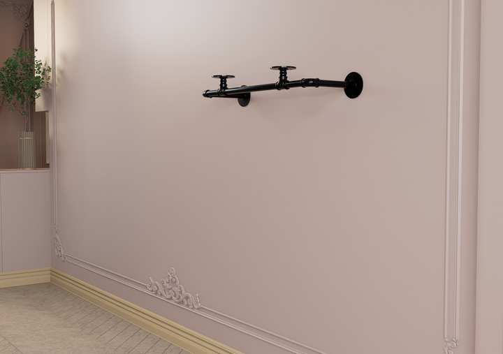 Compact Wall Mounted Clothes Rack with Shelf Bracket (1877)