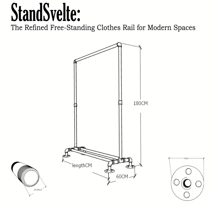 StandSvelte: The Refined Free-Standing Clothes Rail for Modern Spaces