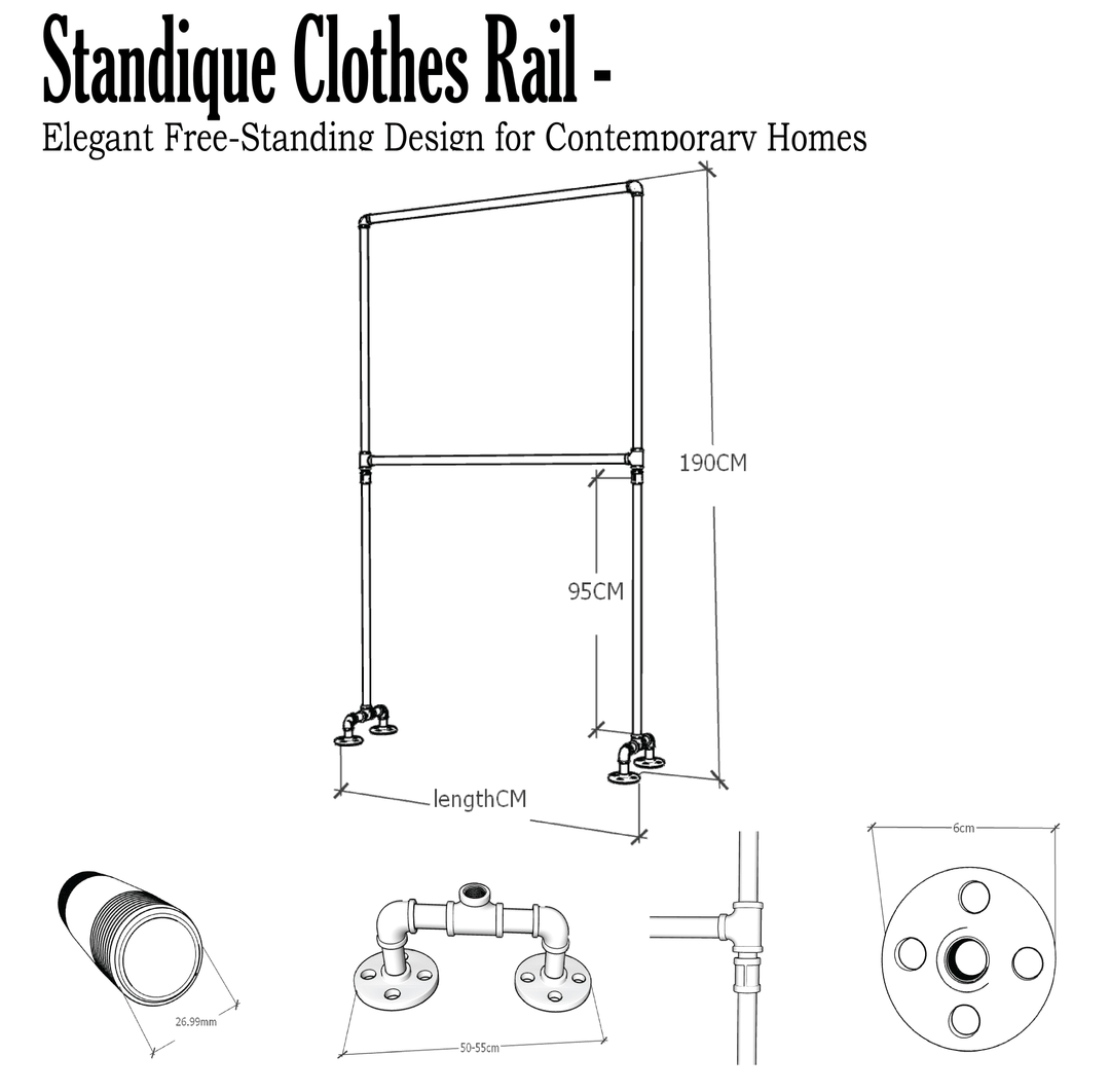 Standique Clothes Rail - Elegant Free-Standing Design for Contemporary Homes