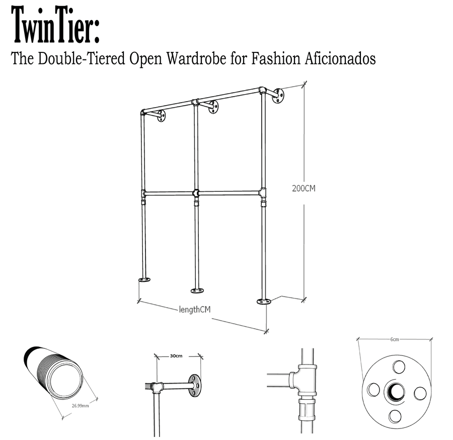 TwinTier Open Wardrobe - Dual Racks with Double-Tiered Design – racksflex