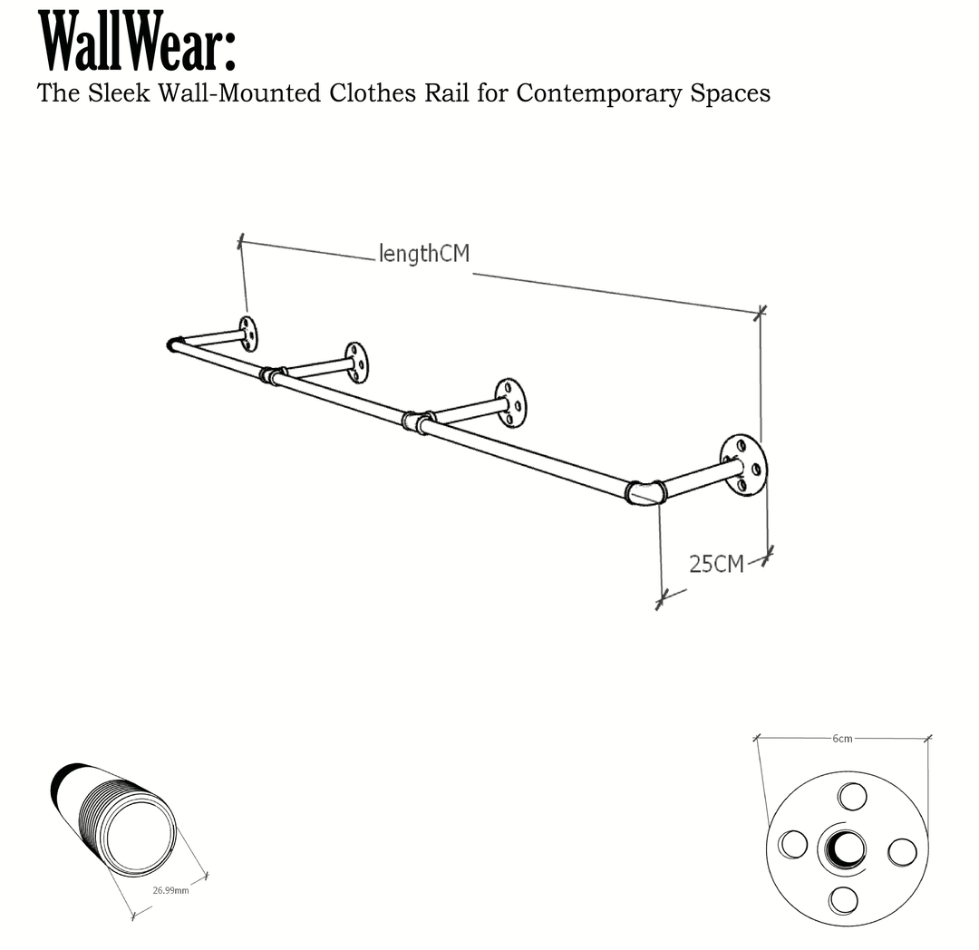 WallWear: The Sleek Wall-Mounted Clothes Rail for Contemporary Spaces