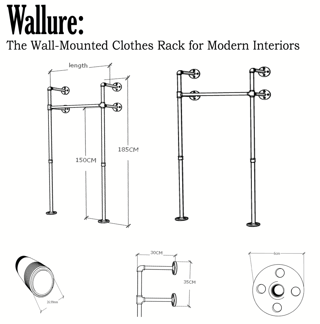 Wallure: The Wall-Mounted Clothes Rack for Modern Interiors