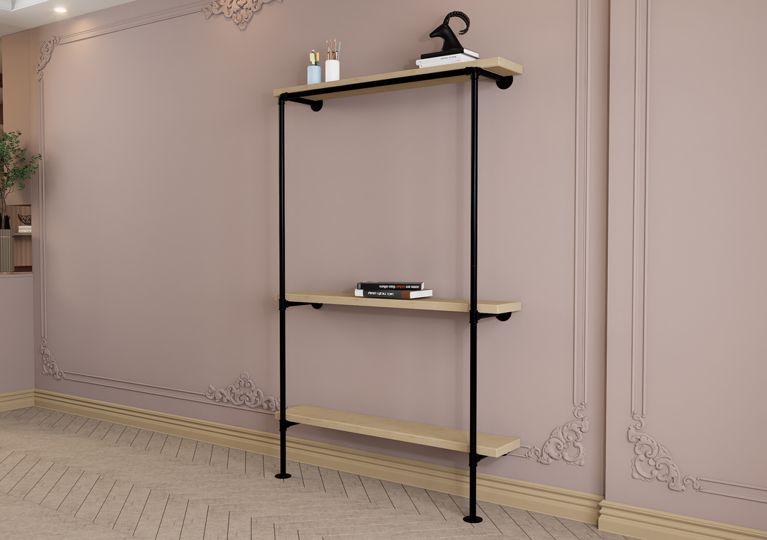 Wide Triple Tier Floor and Wall Mounted Rac