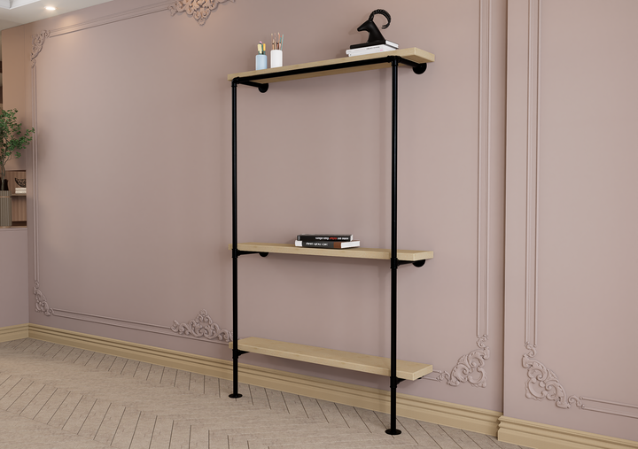 Wide Triple Tier Floor and Wall Mounted Rac