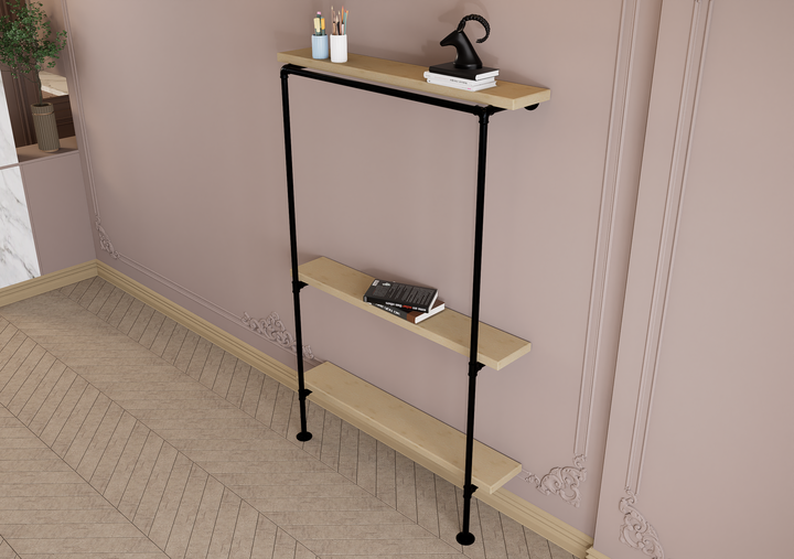 Wide Triple Tier Floor and Wall Mounted Rac