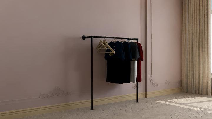 Minimalist Pipe Iron Clothing Rack (D2)