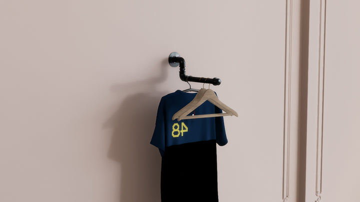Industrial Pipe Wall-Mounted Clothes Rack (D9)