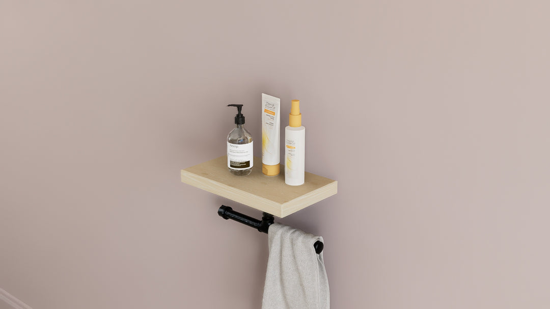 Wall Shelf with Upside Down T Bracket Towel Holder(D153)