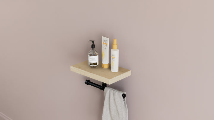 Wall Shelf with Upside Down T Bracket Towel Holder(D153)