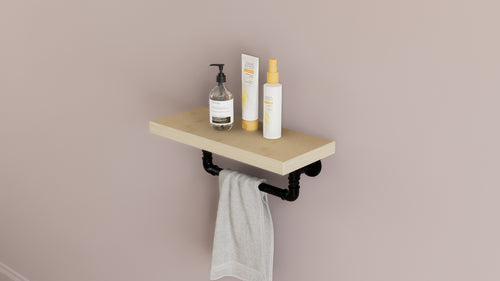 Compact Shelf Bracket with Towel Holder (D158)
