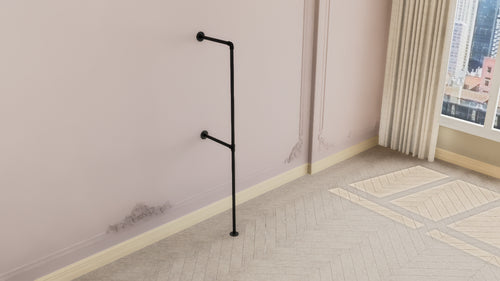 F-Shaped Wall & Floor Mounted Garment Rail (D76)