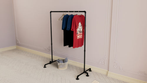 Industrial Freestanding Clothes Rack (D42)