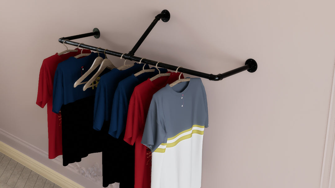 Reinforced Wall Mounted Clothes Rail (D132)
