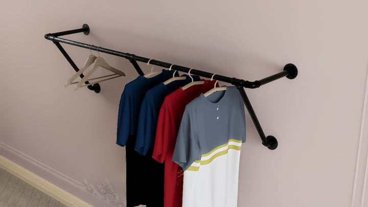 Heavy Duty Clothes Rack With Five Support Points for Maximum Strength and Style (D74)