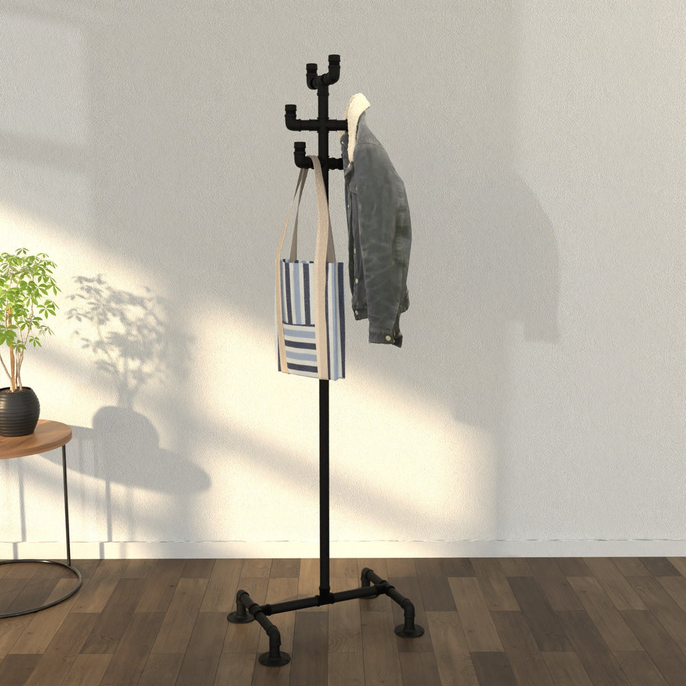 SteelStand free-standing coat hanger, showcasing a robust pipe design.