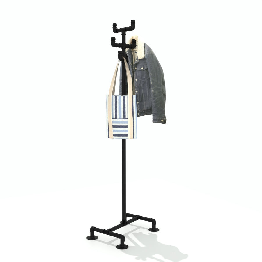 SteelStand free-standing coat hanger, showcasing a robust pipe design.