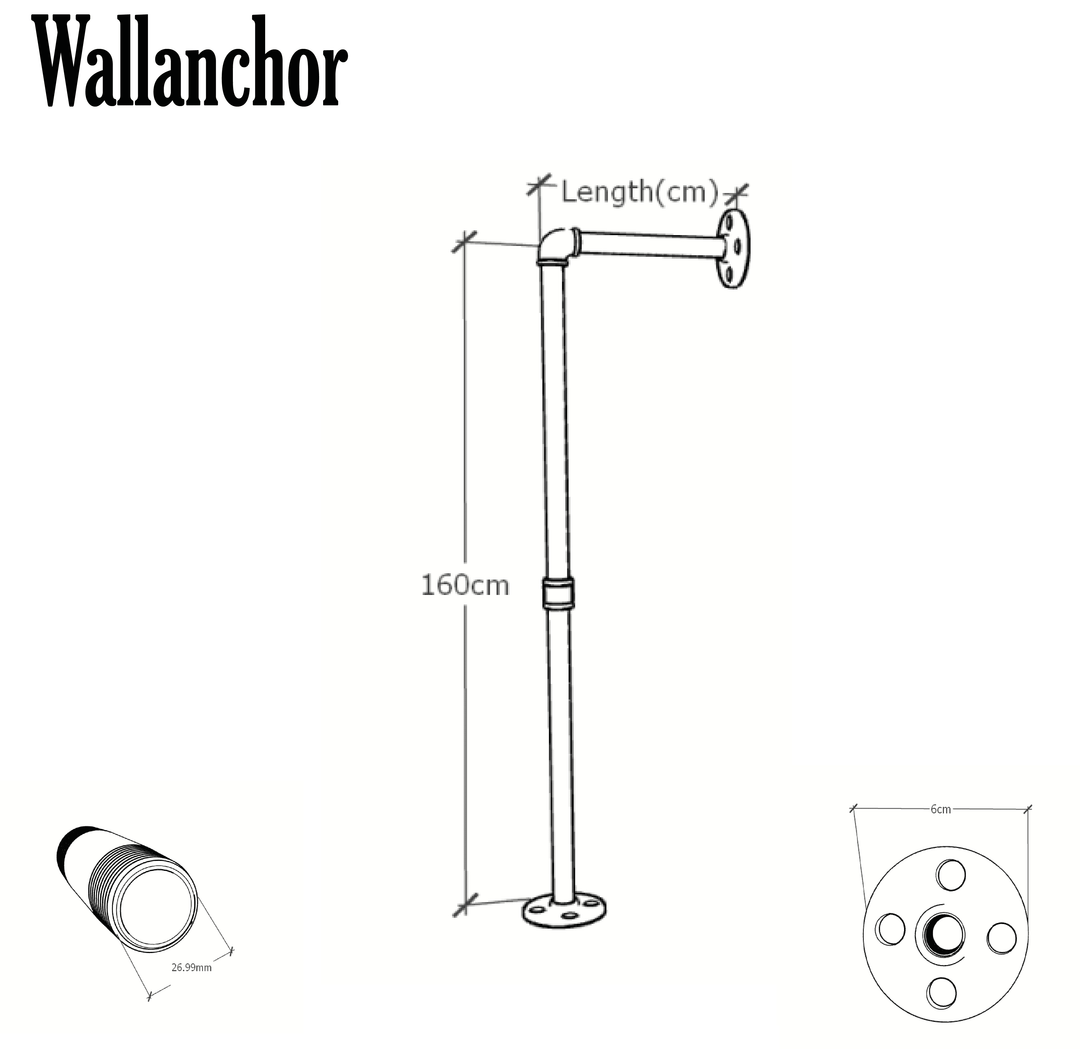 WallAnchor: The Robust Wall-Mounted Rack with Floor Support